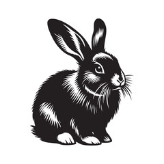 Rabbit Silhouette - Rabbit Vector Artwork - Minimal Rabbit Illustration - Rabbit Design.