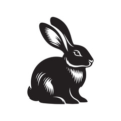 Rabbit Silhouette - Rabbit Vector Artwork - Minimal Rabbit Illustration - Rabbit Design.