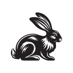 Rabbit Silhouette - Rabbit Vector Artwork - Minimal Rabbit Illustration - Rabbit Design.
