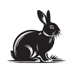 Rabbit Silhouette - Rabbit Vector Artwork - Minimal Rabbit Illustration - Rabbit Design.