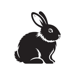 Rabbit Silhouette - Rabbit Vector Artwork - Minimal Rabbit Illustration - Rabbit Design.
