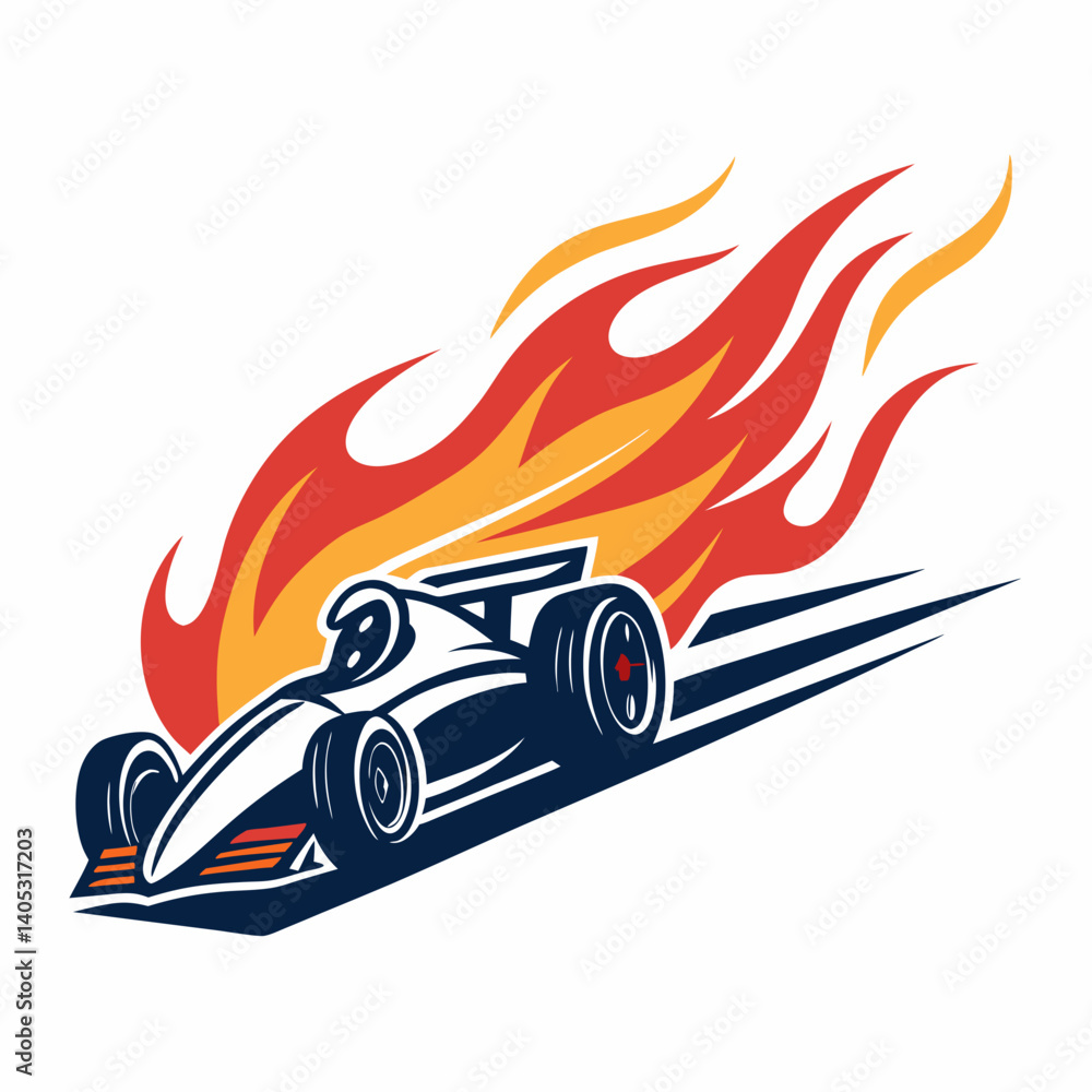 Poster design a vector logo for racing esports with a bold stroke, emphasizing speed and competition.