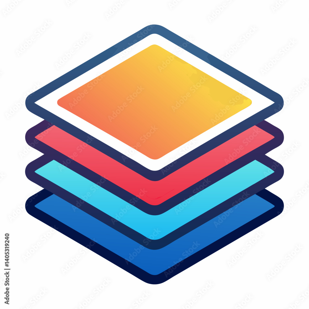 Poster design a bold vector logo for a software company, featuring a stylized abstract mark with strong str