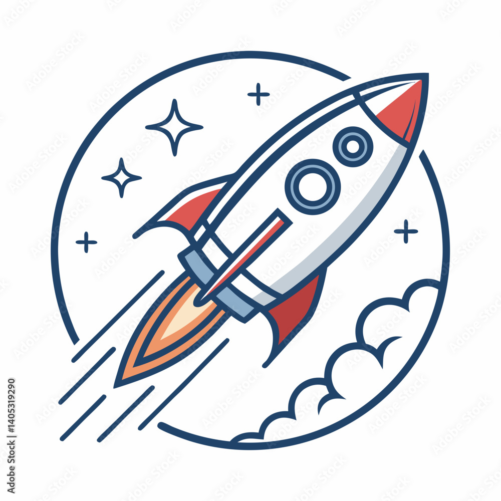 Poster create a bold vector illustration of a startup accelerator logo. the design should feature a strong,
