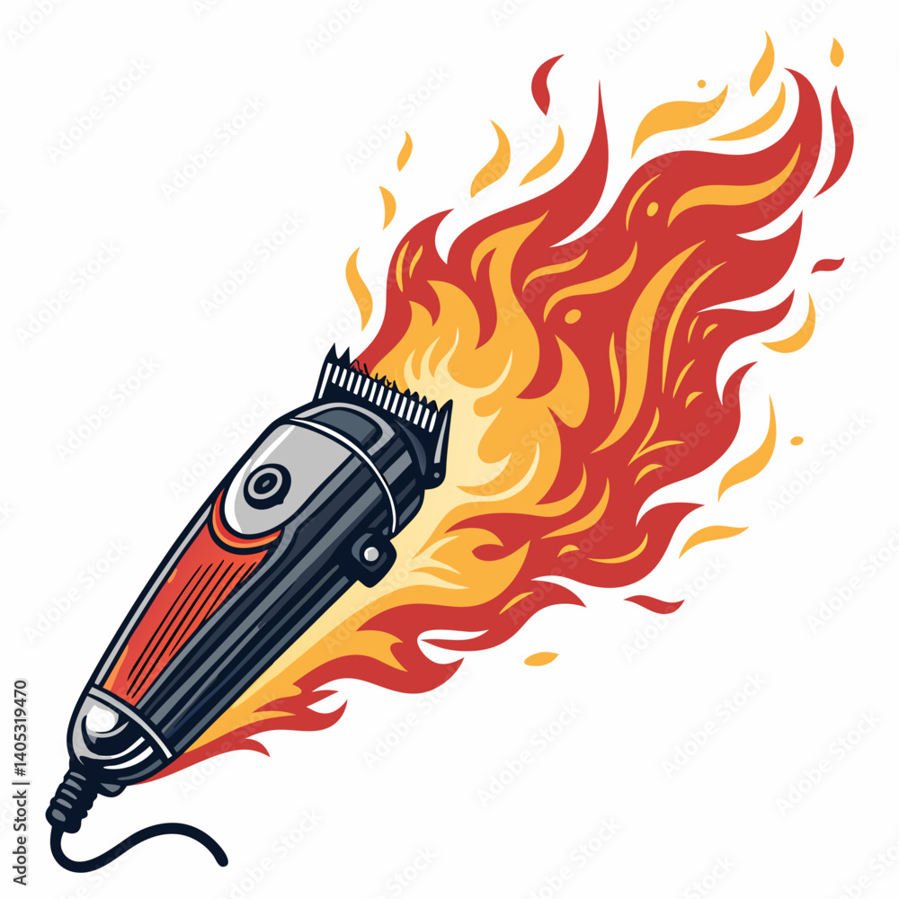 Poster create a vector graphic of a stylized flaming claw with a bold, thick stroke.