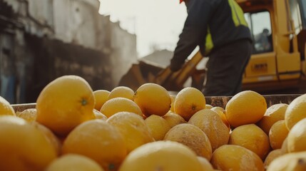 Construction worker operating a backhoe at a digging site. Featuring coordination and precision