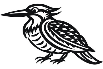 Kingfisher bird silhouette art vector illustration 