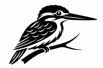 Kingfisher bird silhouette art vector illustration 