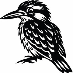 Kingfisher bird silhouette art vector illustration 