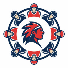 Design a bold vector team logo incorporating character '1', featuring a strong stroke.