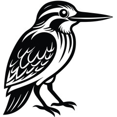 Kingfisher bird silhouette art vector illustration 