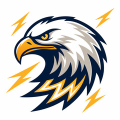 Create a vector graphic of a bold-stroked thunder eagle, suitable for esports branding.