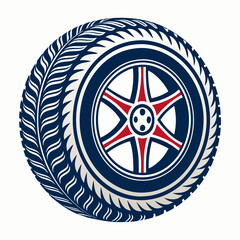 Design a vector logo for a tire brand featuring a bold stroke.  Include a single, prominent design element.