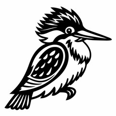 Kingfisher bird silhouette art vector illustration 