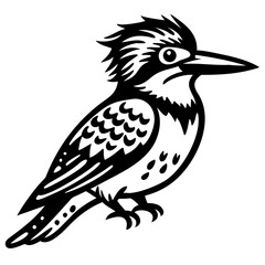 Kingfisher bird silhouette art vector illustration 