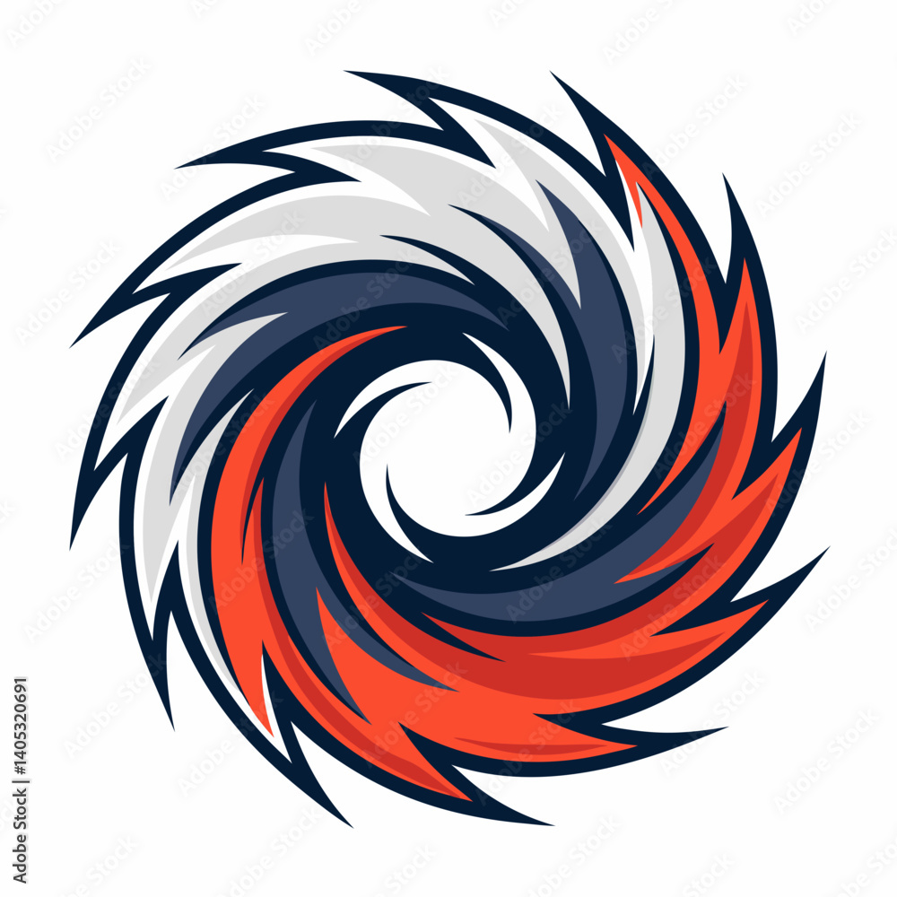 Poster create a vector image of a bold, swirling vortex with a striking stroke, suitable for esports brandi