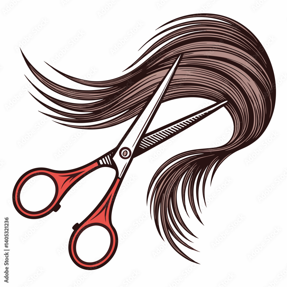 Poster create a vector illustration of bold scissors cutting a stylized 'st'. use a bold stroke.