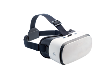 VR headset in virtual reality isolated on white background.