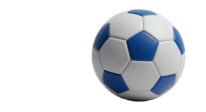 Isolated Blue and White Soccer Ball