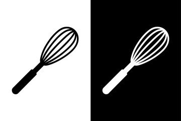 Black and White Whisk Silhouette – Clean Vector Illustration.