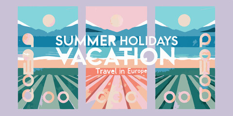 Fototapeta premium summer europe tour poster