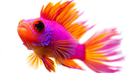 Fototapeta premium Isolated tropical fish is radiant, displaying vibrant colors with joy