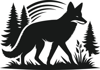 Coyote vector silhouette