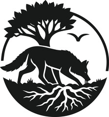 Coyote vector silhouette