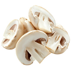 Fototapeta premium raw brown mushrooms sliced and stacked 