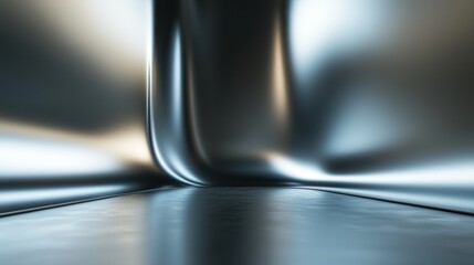 Abstract Metallic Interior: A Study in Curves and Reflections