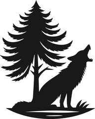 Obraz premium Coyote vector silhouette