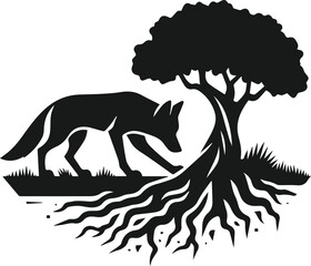 Coyote vector silhouette