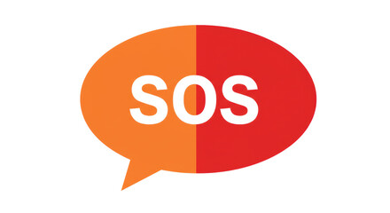 Isolated SOS Chat Bubble
