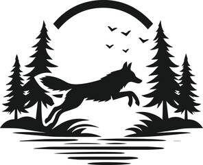 Coyote vector silhouette