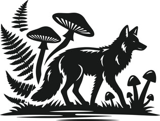 Coyote vector silhouette