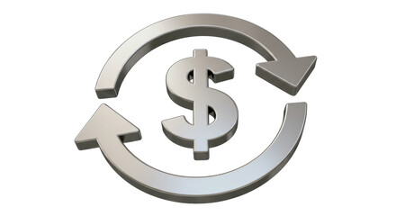 Isolated Dollar Symbol with Recycling Arrows