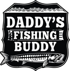 Naklejka premium Vintage fishing logo design, 