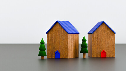 The concept of an ideal home. Affordable housing. Living in a neighborhood. Harmonious environment....