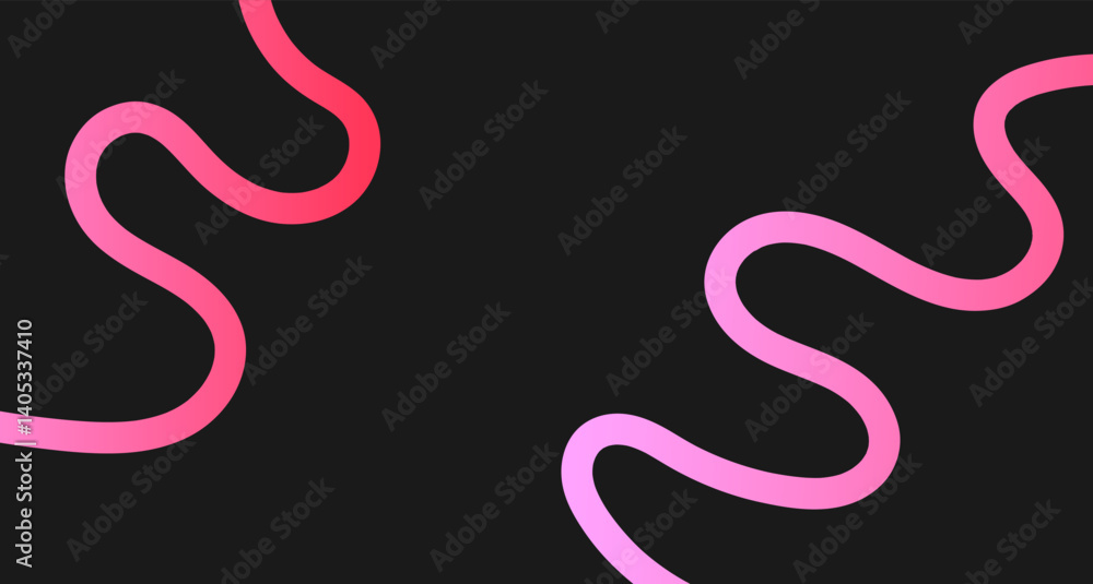 Poster abstract background with wavy pink line. backdrop with organic curvy curly stripe. wave line art in 