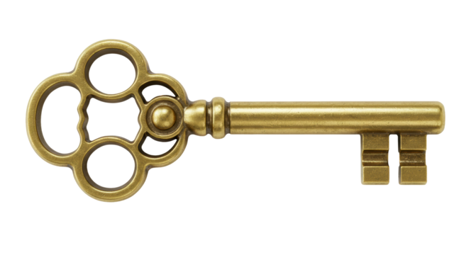 Isolated Antique Key