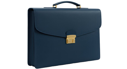 Isolated Blue Leather Briefcase
