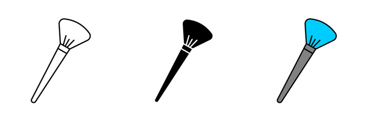 Make Up Brush Icon Set. Make Up Brush Vector Icon in line style design. Symbol of Makeup Brush. Vector illustration. Flat Design.