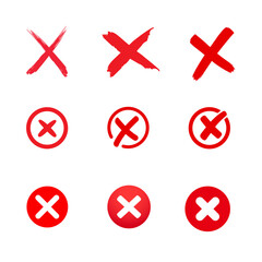 paintbrush letter X. Red cross sign vector