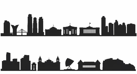 Naklejka premium set of silhouettes of london