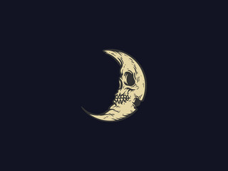 Crescent Skull Moon Dark Fantasy Art. © SunNature
