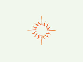 Abstract Sun Design with Graphic Symbol.