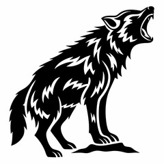 hyena silhouette art vector illustration 