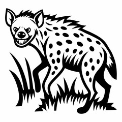 hyena silhouette art vector illustration 