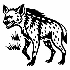 hyena silhouette art vector illustration 