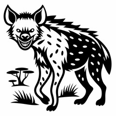 hyena silhouette art vector illustration 